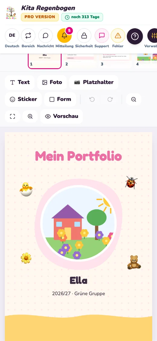 Portfolio Studio in Hello Kita – Ansicht Handy