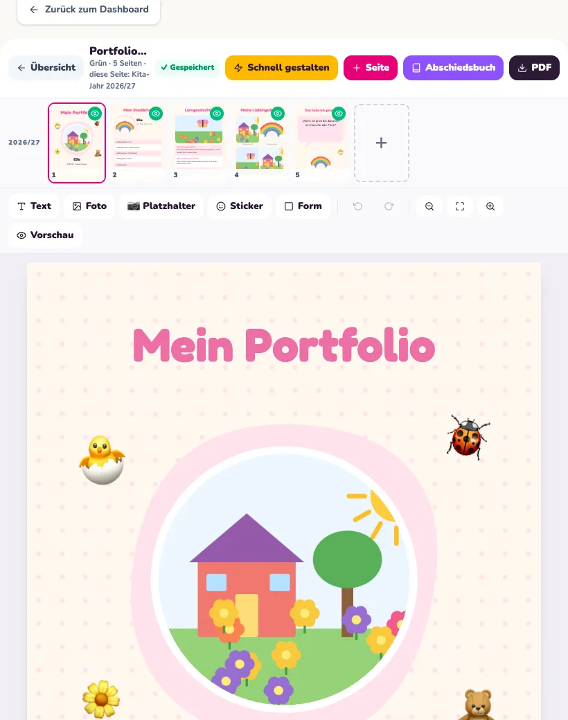 Portfolio Studio in Hello Kita – Ansicht Tablet